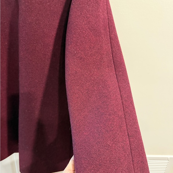 Made in Italy Wool Burgundy J.Crew Stadium Cloth Cocoon Coat NWT Size 14 - Picture 8 of 8